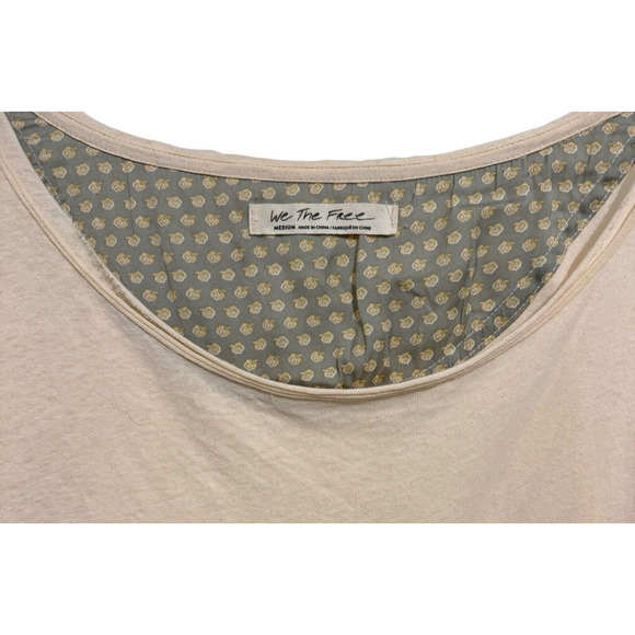 Free People We The Free Boho Long Balloon Sleeve Top Ecru Oversized M $88 - Picture 6 of 9